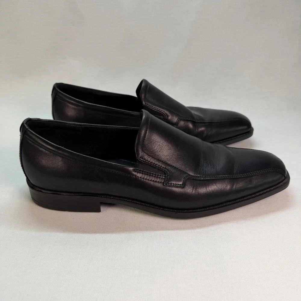 ECCO Edinburgh Bike Toe Slip-on Loafer Mens Dress Shoes Black 46 EU 12 US